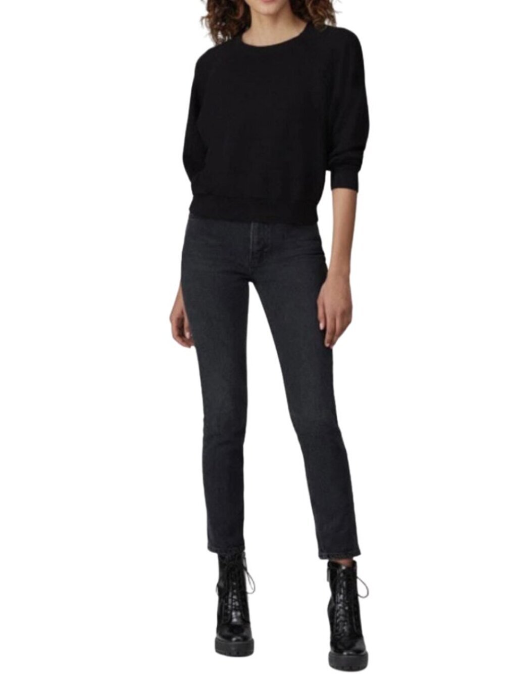 Reformation High Rise 90s Straight Leg Denim Jeans Womens 26 Seattle Faded Black